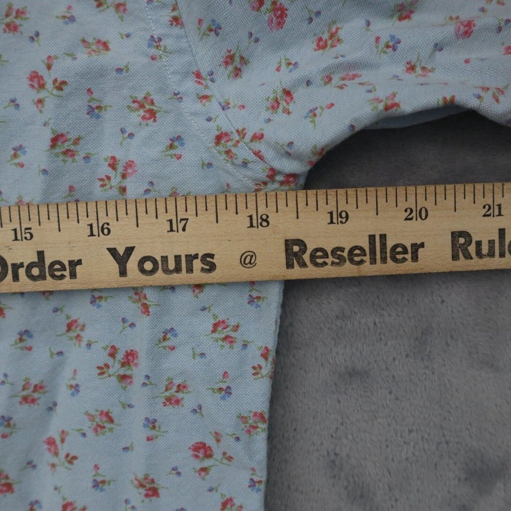 Ralph Lauren Sport Shirt Mens M Blue Floral Button Up Half Sleeve Collared Top - Picture 4 of 16